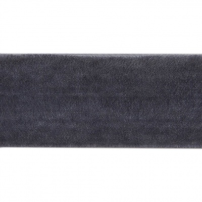 Лента бархатная нейлон, шир.25 мм, (упак. 45,7м), цв.189-т.серый - купить в Калуге. Цена: 981.09 руб.