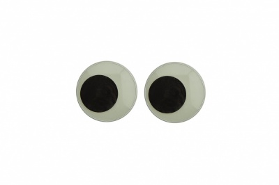 Глазки для игрушек, круглые, с ресничками, 10 мм/упак.50+/-2 шт, цв. -черно-белые - купить в Калуге. Цена: 21.24 руб.