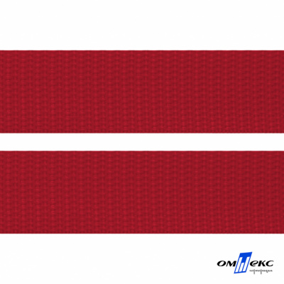 Красный- цв.171-Текстильная лента-стропа 550 гр/м2 ,100% пэ шир.30 мм (боб.50+/-1 м) - купить в Калуге. Цена: 475.36 руб.