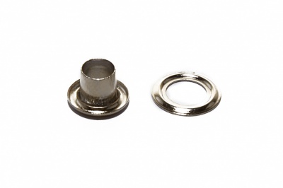 Люверсы металлические "ОмТекс", блочка/кольцо, (3 мм) - цв.никель - купить в Калуге. Цена: 0.18 руб.