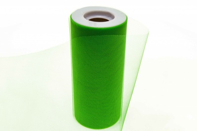 Фатин в шпульках 16-146, 10 гр/м2, шир. 15 см (в нам. 25+/-1 м), цвет зелёный - купить в Калуге. Цена: 101.71 руб.