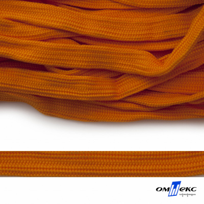 Шнур плетеный (плоский) d-12 мм, (уп.90+/-1м), 100% полиэстер, цв.267 - оранжевый - купить в Калуге. Цена: 8.62 руб.