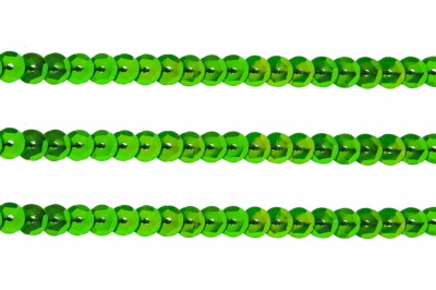 Пайетки "ОмТекс" на нитях, CREAM, 6 мм С / упак.73+/-1м, цв. 94 - зеленый - купить в Калуге. Цена: 297.48 руб.