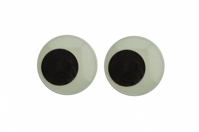 Глазки для игрушек, круглые, с бегающими зрачками, 40 мм/упак.20+/-2 шт, цв. -черно-белые - купить в Калуге. Цена: 158.73 руб.