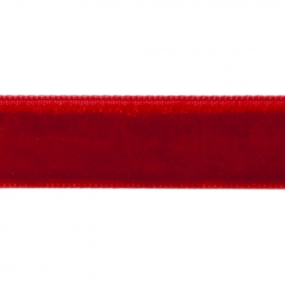 Лента бархатная нейлон, шир.12 мм, (упак. 45,7м), цв.45-красный - купить в Калуге. Цена: 392 руб.