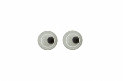 Глазки для игрушек, круглые, с бегающими зрачками, 3 мм/упак.100+/-5 шт, цв. -черно-белые - купить в Калуге. Цена: 25.40 руб.