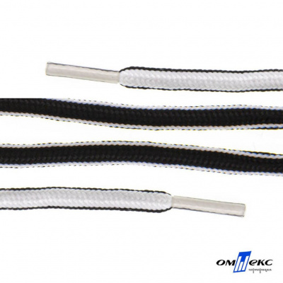 Шнурки #4-27, круглые 130 см, двухцветные (черно/белый) - купить в Калуге. Цена: 47.04 руб.