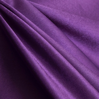 Поли креп-сатин 19-3536, 125 (+/-5) гр/м2, шир.150см, цвет фиолетовый - купить в Калуге. Цена 155.57 руб.