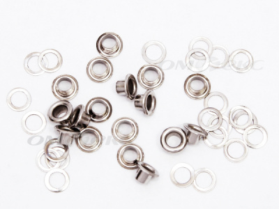 Люверсы металлические, блочка/кольцо, №3 (5 мм) упак.1000 шт- цв.никель - купить в Калуге. Цена: 215.60 руб.