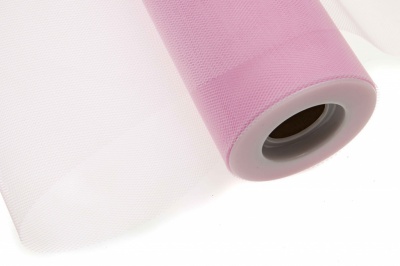 Фатин в шпульках 16-14, 10 гр/м2, шир. 15 см (в нам. 25+/-1 м), цвет розовый - купить в Калуге. Цена: 100.69 руб.