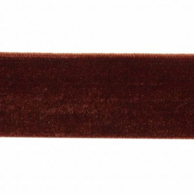 Лента бархатная нейлон, шир.25 мм, (упак. 45,7м), цв.120-шоколад - купить в Калуге. Цена: 981.09 руб.