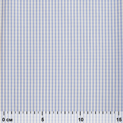 Ткань сорочечная Клетка Виши, 115 г/м2, 58% пэ,42% хл, шир.150 см, цв.2-голубой, (арт.111) - купить в Калуге. Цена 306.69 руб.