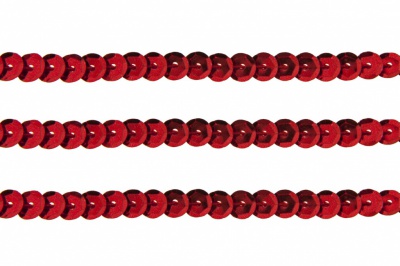 Пайетки "ОмТекс" на нитях, SILVER-BASE, 6 мм С / упак.73+/-1м, цв. 3 - красный - купить в Калуге. Цена: 468.37 руб.