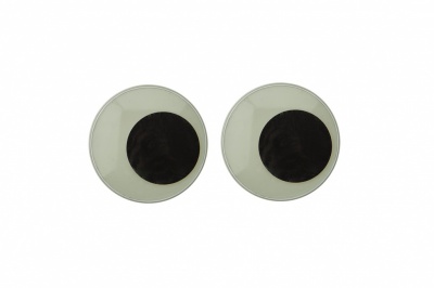 Глазки для игрушек, круглые, с бегающими зрачками, 24 мм/упак.50+/-2 шт, цв. -черно-белые - купить в Калуге. Цена: 60.32 руб.