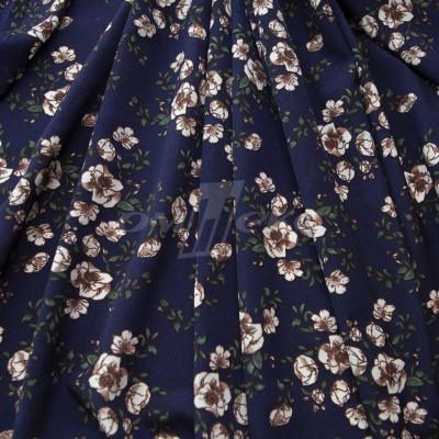 Плательная ткань "Фламенко" 3.2, 80 гр/м2, шир.150 см, принт растительный - купить в Калуге. Цена 239.03 руб.