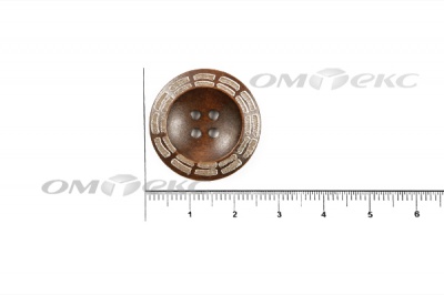 Пуговица деревянная круглая №53 (25мм) - купить в Калуге. Цена: 3.68 руб.
