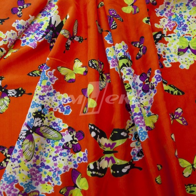 Плательная ткань "Софи" 7.1, 75 гр/м2, шир.150 см, принт бабочки - купить в Калуге. Цена 241.49 руб.