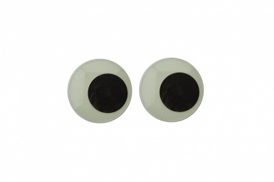 Глазки для игрушек, круглые, с бегающими зрачками, 15 мм/упак.50+/-2 шт, цв. -черно-белые - купить в Калуге. Цена: 46.92 руб.