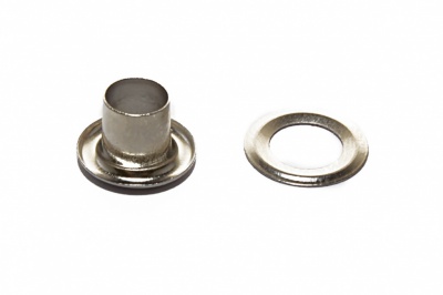 Люверсы металлические "ОмТекс", блочка/кольцо, (4 мм) - цв.никель - купить в Калуге. Цена: 0.24 руб.