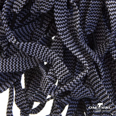 Шнурки #107-07, плоские 130 см, двухцветные цв.серый/чёрный - купить в Калуге. Цена: 23.03 руб.