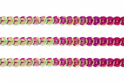 Пайетки "ОмТекс" на нитях, CREAM, 6 мм С / упак.73+/-1м, цв. 89 - розовый - купить в Калуге. Цена: 468.37 руб.