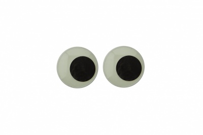 Глазки для игрушек, круглые, с бегающими зрачками, 8 мм/упак.100+/-2 шт, цв. -черно-белые - купить в Калуге. Цена: 28.86 руб.