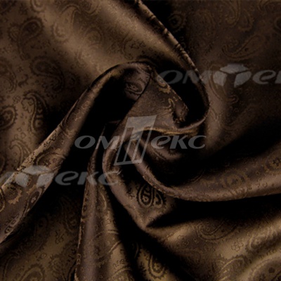 Ткань подкладочная жаккард Р14098, 19-1217/коричневый, 85 г/м2, шир. 150 см, 230T - купить в Калуге. Цена 166.45 руб.