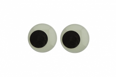 Глазки для игрушек, круглые, с бегающими зрачками, 18 мм/упак.50+/-2 шт, цв. -черно-белые - купить в Калуге. Цена: 41.81 руб.
