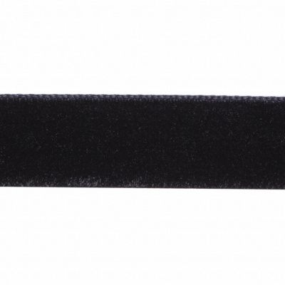 Лента бархатная нейлон, шир.12 мм, (упак. 45,7м), цв.03-черный - купить в Калуге. Цена: 448.27 руб.