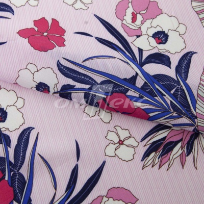 Плательная ткань "Фламенко" 18.1, 80 гр/м2, шир.150 см, принт растительный - купить в Калуге. Цена 239.03 руб.