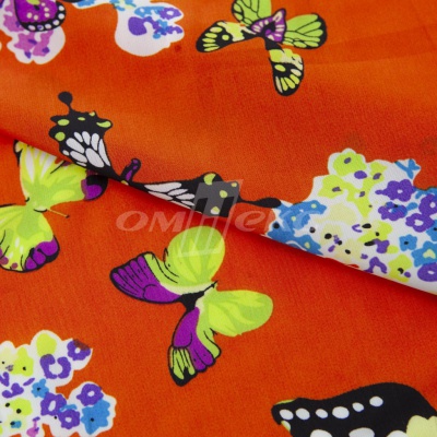 Плательная ткань "Софи" 7.1, 75 гр/м2, шир.150 см, принт бабочки - купить в Калуге. Цена 241.49 руб.