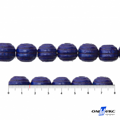 0309-Бусины деревянные "ОмТекс", 16 мм, упак.50+/-3шт, цв.006-синий - купить в Калуге. Цена: 62.22 руб.